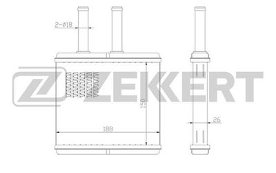 MK5012 ZEKKERT Теплообменник, отопление салона