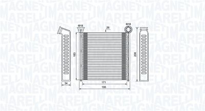 350218448000 MAGNETI MARELLI Теплообменник, отопление салона