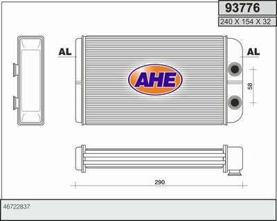 93776 AHE Теплообменник, отопление салона