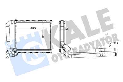 355080 KALE OTO RADYATÖR Теплообменник, отопление салона