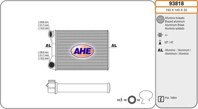 93818 AHE Теплообменник, отопление салона