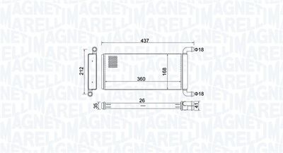 350218451000 MAGNETI MARELLI Теплообменник, отопление салона