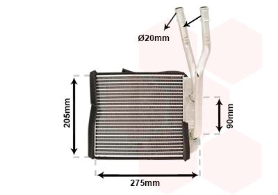 58006301 VAN WEZEL Теплообменник, отопление салона