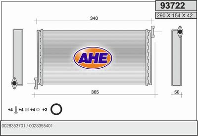 93722 AHE Теплообменник, отопление салона