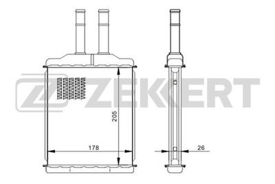 MK5117 ZEKKERT Теплообменник, отопление салона