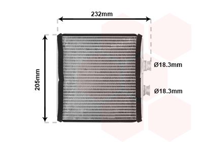 30006472 VAN WEZEL Теплообменник, отопление салона