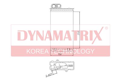 DR72984 DYNAMATRIX Теплообменник, отопление салона