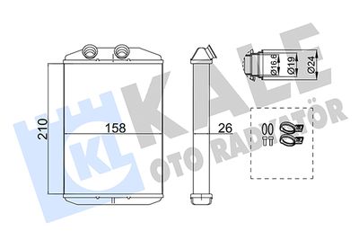 355105 KALE OTO RADYATÖR Теплообменник, отопление салона