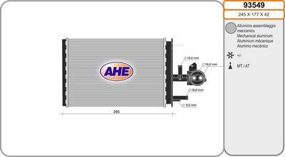 93549 AHE Теплообменник, отопление салона