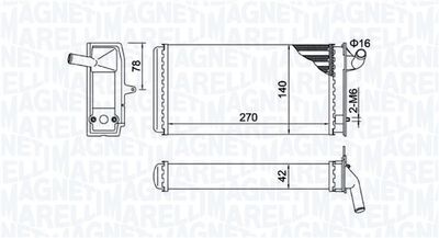 350218503000 MAGNETI MARELLI Теплообменник, отопление салона