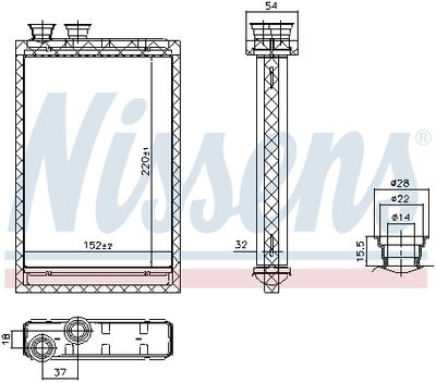707224 NISSENS Теплообменник, отопление салона