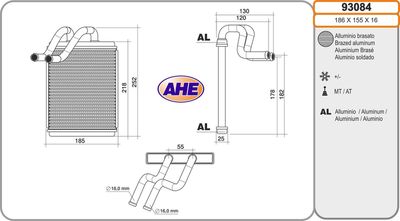 93084 AHE Теплообменник, отопление салона