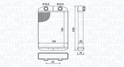 350218507000 MAGNETI MARELLI Теплообменник, отопление салона