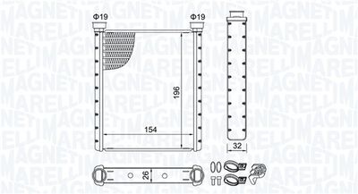 350218509000 MAGNETI MARELLI Теплообменник, отопление салона