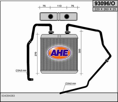 93096O AHE Теплообменник, отопление салона