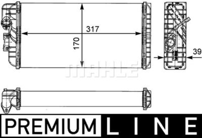 AH124000P MAHLE Теплообменник, отопление салона