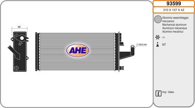 93599 AHE Теплообменник, отопление салона