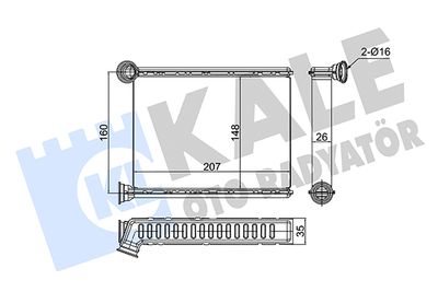 352860 KALE OTO RADYATÖR Теплообменник, отопление салона