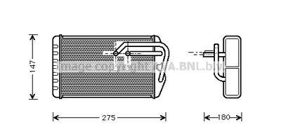 AU6104 AVA QUALITY COOLING Теплообменник, отопление салона