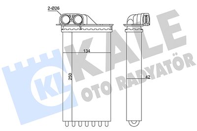 346440 KALE OTO RADYATÖR Теплообменник, отопление салона