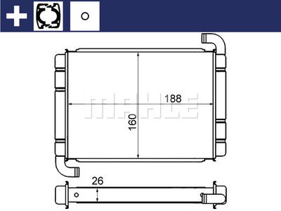 AH9000S MAHLE Теплообменник, отопление салона