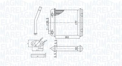 350218408000 MAGNETI MARELLI Теплообменник, отопление салона