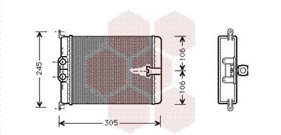 30006187 VAN WEZEL Теплообменник, отопление салона