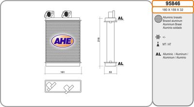 95846 AHE Теплообменник, отопление салона