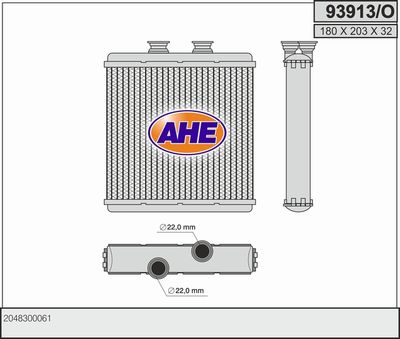 93913O AHE Теплообменник, отопление салона