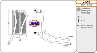 93964 AHE Теплообменник, отопление салона