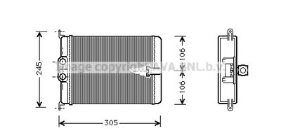 MS6187 AVA QUALITY COOLING Теплообменник, отопление салона