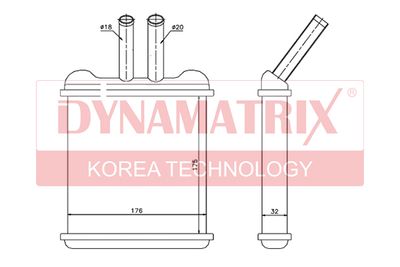 DR76502 DYNAMATRIX Теплообменник, отопление салона