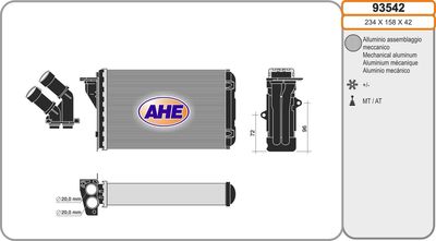 93542 AHE Теплообменник, отопление салона