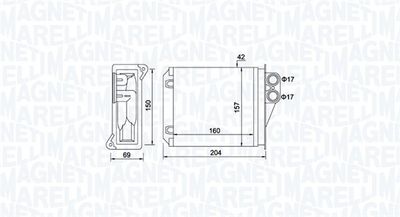 350218481000 MAGNETI MARELLI Теплообменник, отопление салона