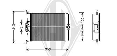 DCM1133 DIEDERICHS Теплообменник, отопление салона
