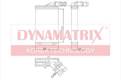 DR71156 DYNAMATRIX Теплообменник, отопление салона