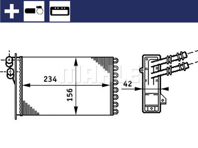 AH72000S MAHLE Теплообменник, отопление салона