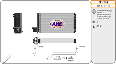 93653 AHE Теплообменник, отопление салона
