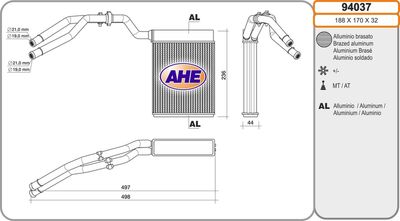 94037 AHE Теплообменник, отопление салона
