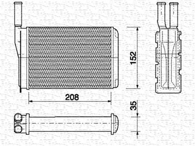 350218154000 MAGNETI MARELLI Теплообменник, отопление салона