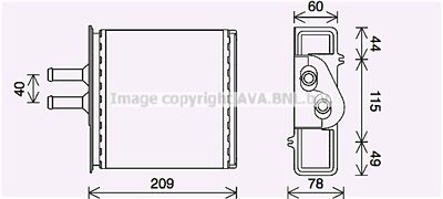 FT6463 AVA QUALITY COOLING Теплообменник, отопление салона