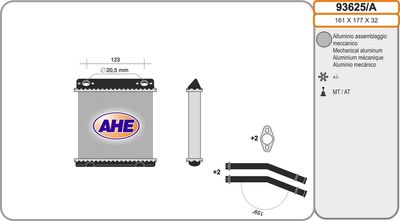 93625A AHE Теплообменник, отопление салона