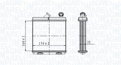 350218465000 MAGNETI MARELLI Теплообменник, отопление салона