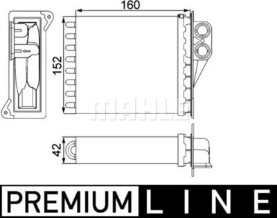 AH168000P MAHLE Теплообменник, отопление салона