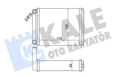 358585 KALE OTO RADYATÖR Теплообменник, отопление салона