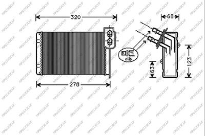 RN916H001 PRASCO Теплообменник, отопление салона