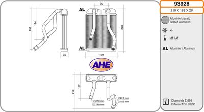 93928 AHE Теплообменник, отопление салона
