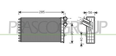 CI424H001 PRASCO Теплообменник, отопление салона