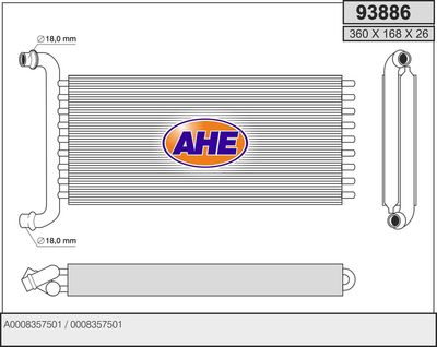 93886 AHE Теплообменник, отопление салона