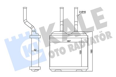 346685 KALE OTO RADYATÖR Теплообменник, отопление салона